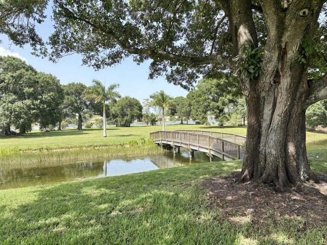 9600 Payton Ct, Boynton Beach, FL 33472 - dock with a lawn and a water view