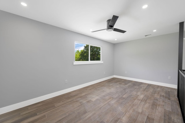 6008 S Citrus Ave, Fort Pierce, FL 34982 - empty room featuring a ceiling fan, recessed lighting, and wood finished floors