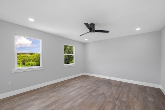 6008 S Citrus Ave, Fort Pierce, FL 34982 - spare room featuring recessed lighting, ceiling fan, and wood finished floors