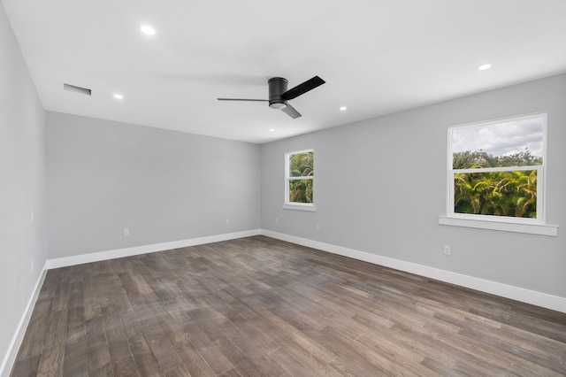 6008 S Citrus Ave, Fort Pierce, FL 34982 - spare room with ceiling fan, wood finished floors, and recessed lighting