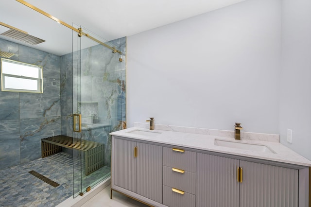 6008 S Citrus Ave, Fort Pierce, FL 34982 - bathroom with a marble finish shower and double vanity