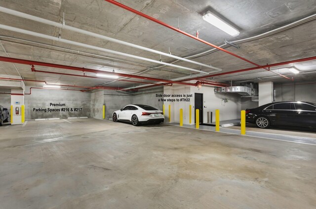 view of parking garage
