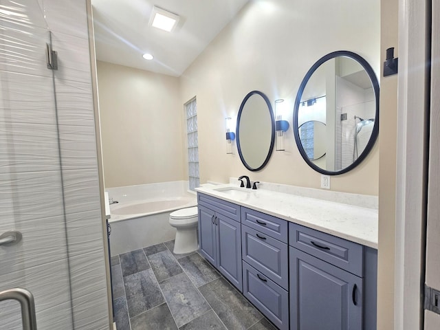 10902 SW Blue Mesa Way, Port Saint Lucie, FL 34987 - bathroom featuring vanity, a bath, and a stall shower