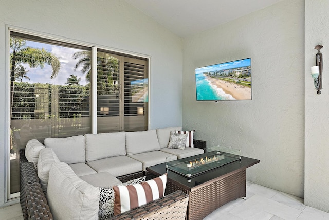 10740 Grande Blvd, West Palm Beach, FL 33412 - view of patio / terrace with an outdoor living space with a fire pit