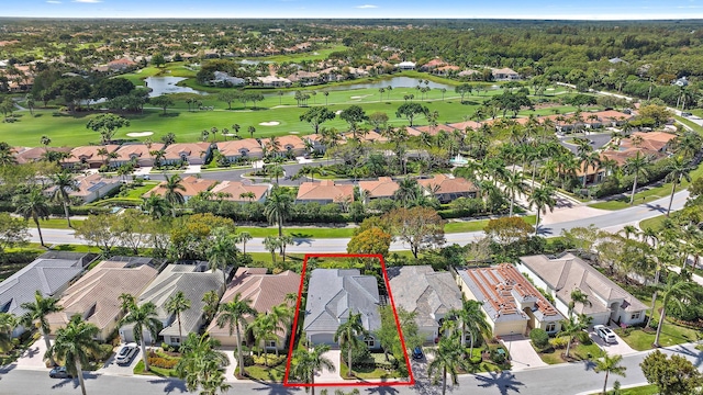 10740 Grande Blvd, West Palm Beach, FL 33412 - birds eye view of property featuring a water view, view of golf course, and a residential view