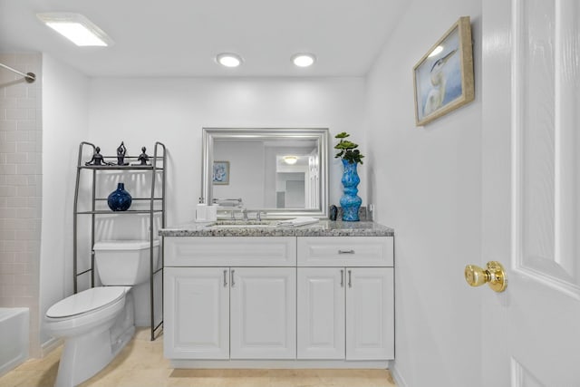 2773 S Ocean Blvd Unit 407, Palm Beach, FL 33480 - bathroom featuring vanity, shower / bathtub combination, and recessed lighting