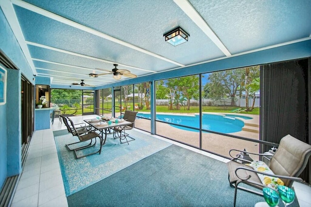 870 SW Gardens Blvd, Palm City, FL 34990 - sunroom / solarium with a healthy amount of sunlight and a ceiling fan