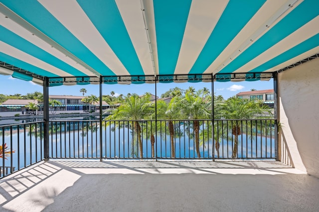 exterior space featuring a water view