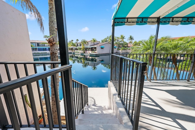 balcony with a water view