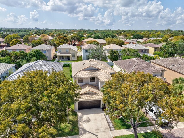birds eye view of property with a residential view