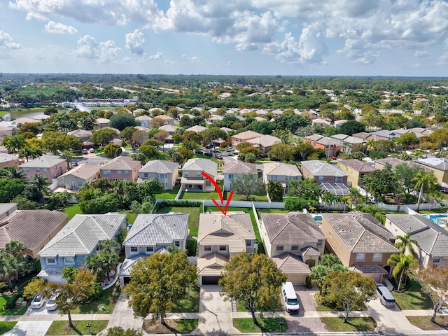 aerial view featuring a residential view