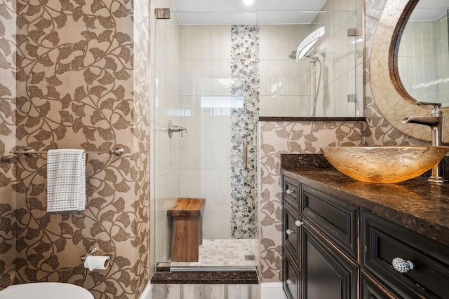 9900 S Ocean Dr Unit 1601, Jensen Beach, FL 34957 - full bath with toilet, vanity, and a walk in shower