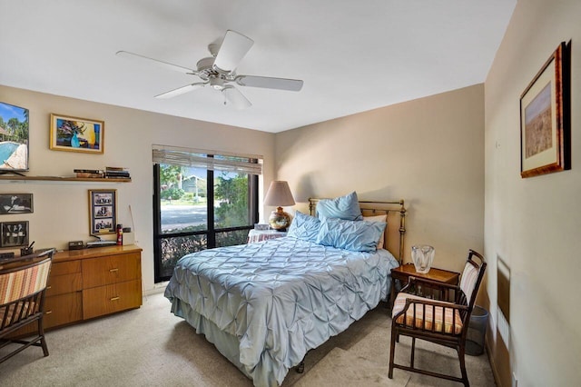 13179 Camero Way, Palm Beach Gardens, FL 33418 - bedroom with light colored carpet and a ceiling fan
