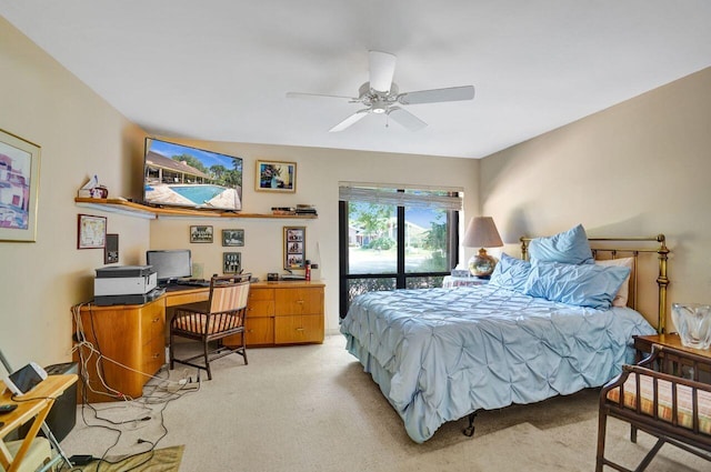 13179 Camero Way, Palm Beach Gardens, FL 33418 - bedroom with light carpet, a desk, and access to exterior
