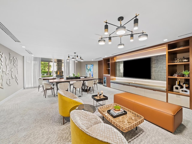210 SE Mizner Blvd Unit 301, Boca Raton, FL 33432 - carpeted living area with baseboards and recessed lighting