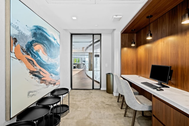 210 SE Mizner Blvd Unit 301, Boca Raton, FL 33432 - office featuring built in study area, baseboards, and light colored carpet