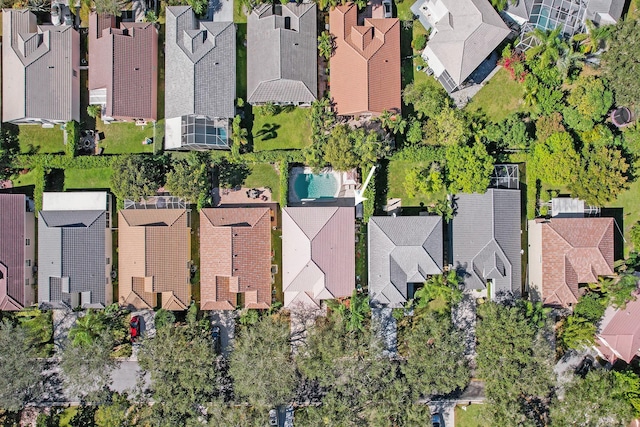 drone / aerial view with a residential view