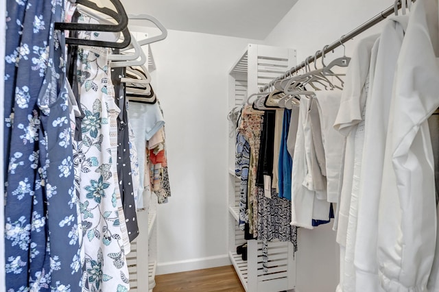 spacious closet featuring wood finished floors