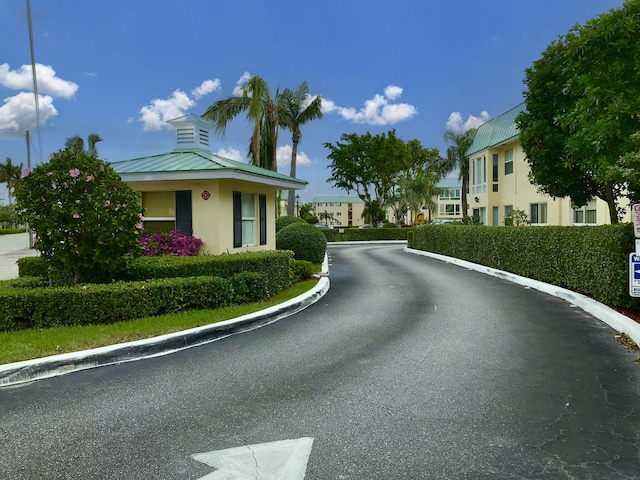 view of street with curbs