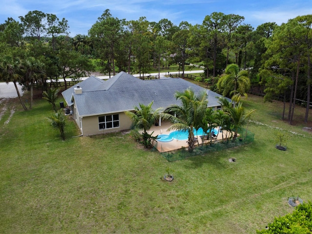 17411 N 40th Run, Loxahatchee, FL 33470 - view from above of property featuring a pool area and a tree filled landscape