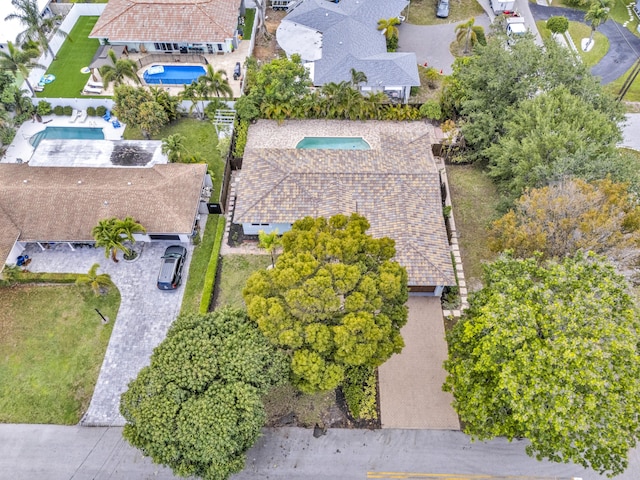 aerial view with a residential view