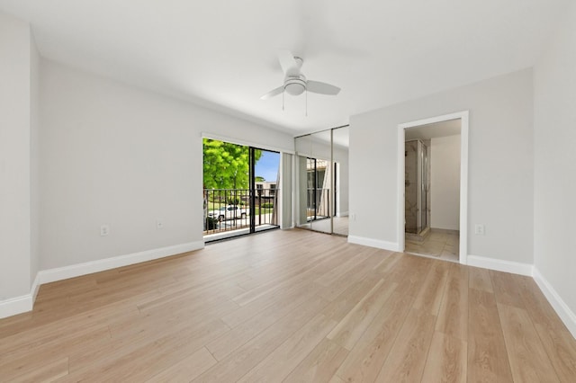 6201 62nd Way, West Palm Beach, FL 33409 - empty room featuring ceiling fan, light wood-style flooring, and baseboards