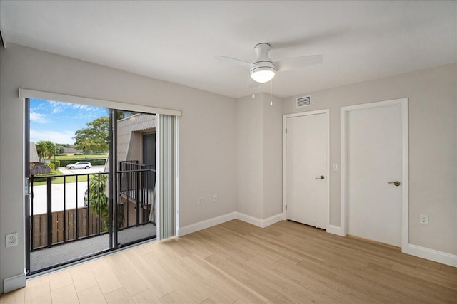 6201 62nd Way, West Palm Beach, FL 33409 - unfurnished room featuring light wood finished floors, ceiling fan, and baseboards