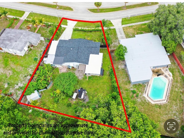 120 Banyan Dr, Port Saint Lucie, FL 34952 - aerial overview of property's location with property boundaries highlighted and a pool area