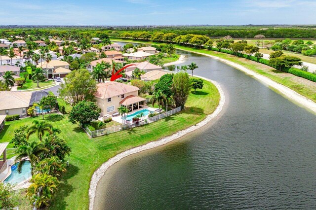 21281 Waycross Dr, Boca Raton, FL 33428 - drone / aerial view of a pool area and a nearby body of water