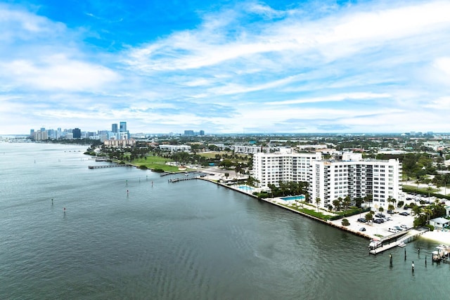 2800 N Flagler Dr Unit 207, West Palm Beach, FL 33407 - birds eye view of property featuring a water view and a city view