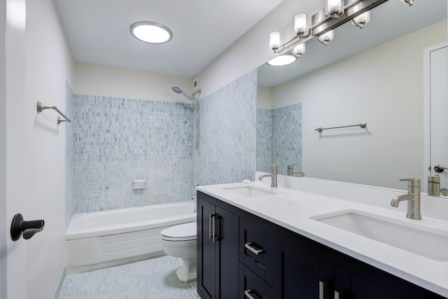 2800 N Flagler Dr Unit 207, West Palm Beach, FL 33407 - full bath featuring double vanity, shower / tub combination, a sink, and toilet