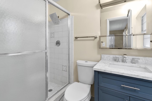 155 Mockingbird Ln, Delray Beach, FL 33445 - full bath featuring toilet, vanity, and a stall shower
