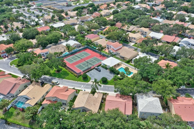 aerial view with a residential view