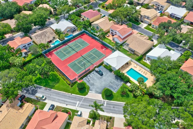 bird's eye view with a residential view