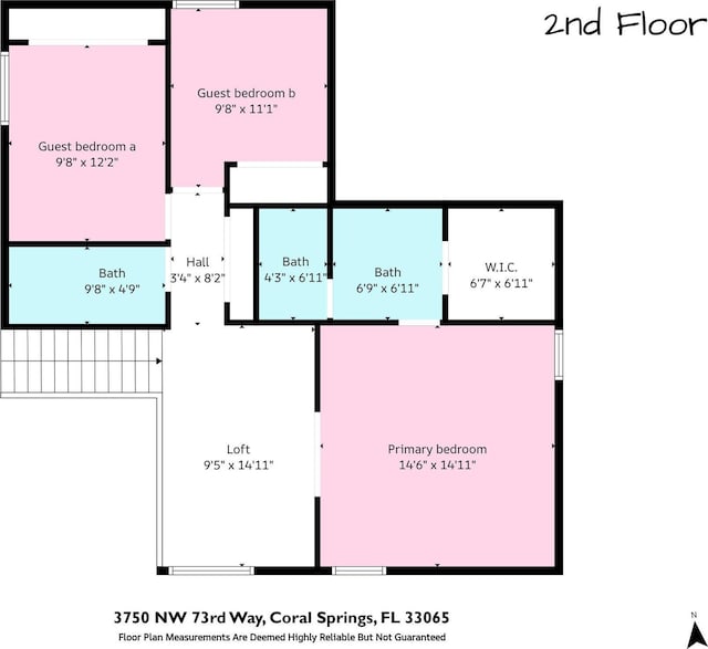 3750 NW 73rd Way, Coral Springs, FL 33065 - floor plan / room layout