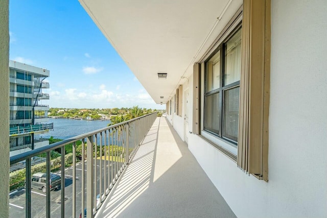 balcony with a water view