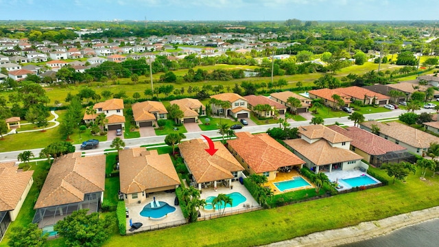 7147 Prudencia Dr, Lake Worth, FL 33463 - aerial perspective of suburban area with a pool area