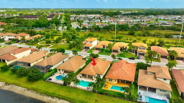 7147 Prudencia Dr, Lake Worth, FL 33463 - aerial perspective of suburban area featuring a pool area