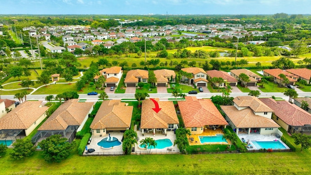 7147 Prudencia Dr, Lake Worth, FL 33463 - aerial perspective of suburban area with a pool area