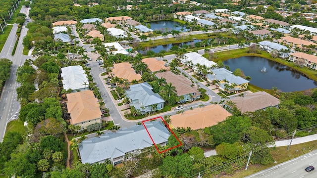 5264 Cambridge Ct, Palm Beach Gardens, FL 33418 - aerial perspective of suburban area featuring property boundaries highlighted and a large body of water