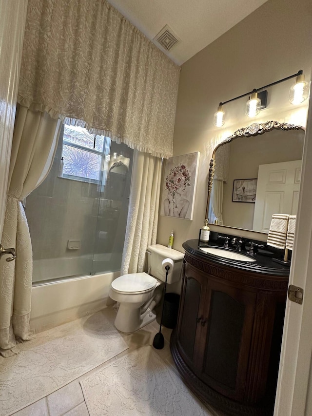 3112 Bollard Rd, West Palm Beach, FL 33411 - full bathroom with toilet, bathing tub / shower combination, vanity, and tile patterned floors