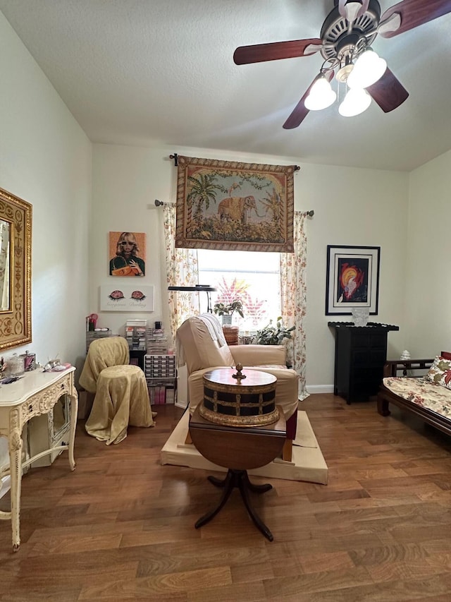 3112 Bollard Rd, West Palm Beach, FL 33411 - sitting room with wood finished floors and ceiling fan