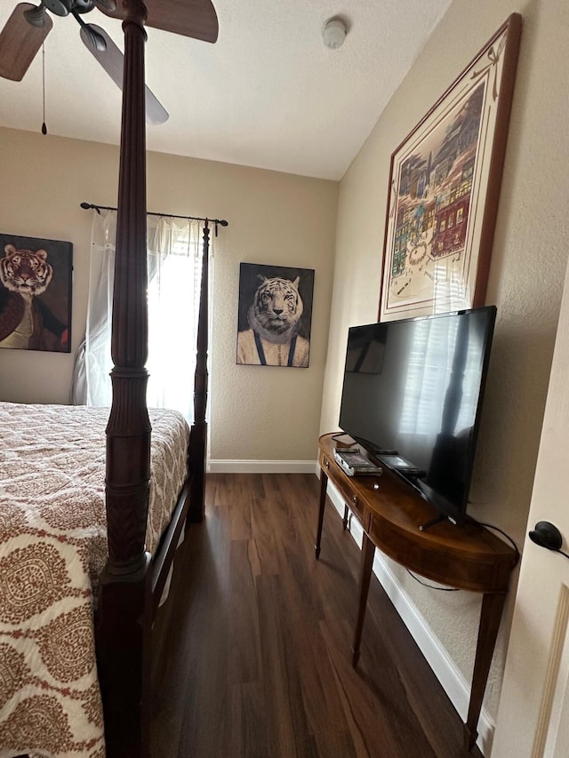 3112 Bollard Rd, West Palm Beach, FL 33411 - bedroom featuring wood finished floors, baseboards, and a ceiling fan