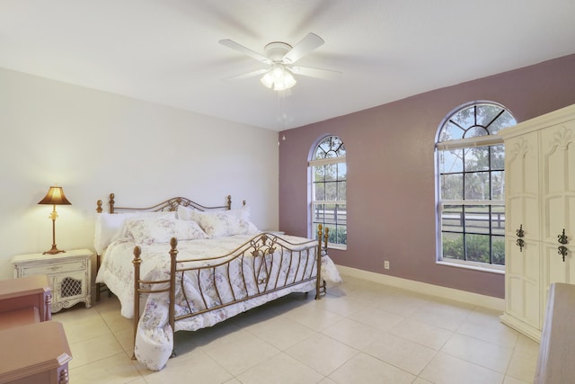 13209 Temple Blvd, West Palm Beach, FL 33412 - bedroom featuring a ceiling fan and light tile patterned floors