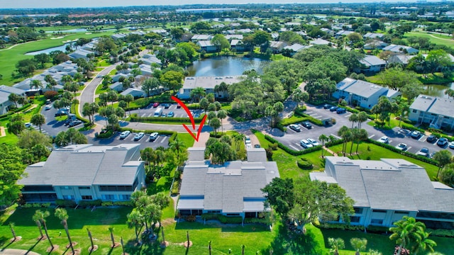45 Eastgate Dr Unit B, Boynton Beach, FL 33436 - aerial view featuring a water view, view of golf course, and a residential view