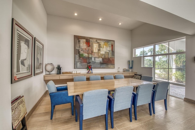1440 Breakers W Blvd, West Palm Beach, FL 33411 - dining area with light wood finished floors, baseboards, and recessed lighting