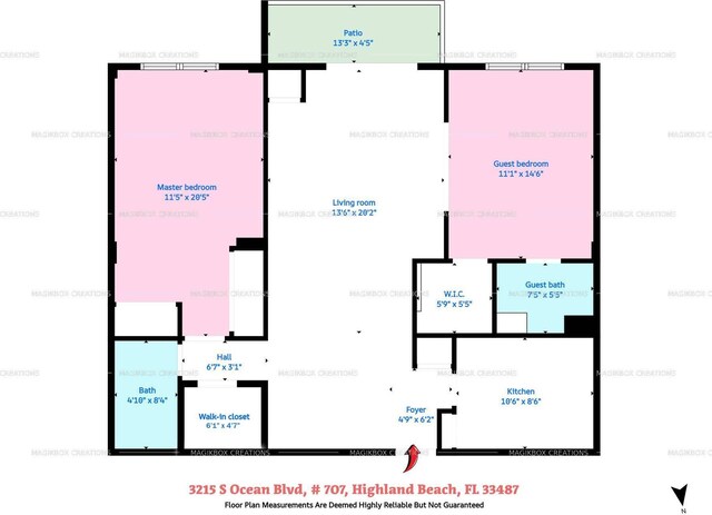 3215 S Ocean Blvd Unit 707, Highland Beach, FL 33487 - room layout
