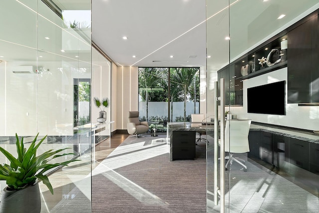 372 E Alexander Palm Rd, Boca Raton, FL 33432 - interior space with a wall of windows and a wall mounted AC