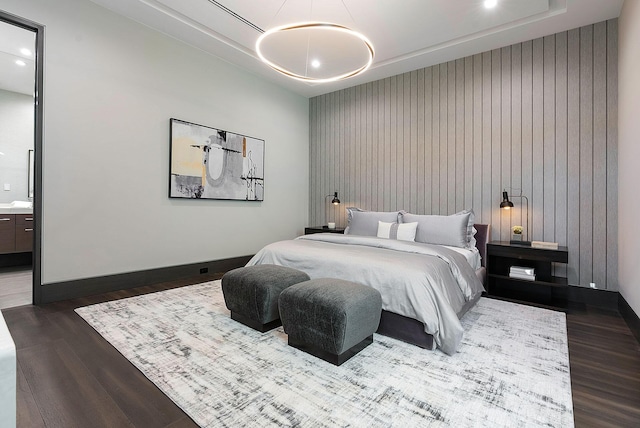 372 E Alexander Palm Rd, Boca Raton, FL 33432 - bedroom featuring dark wood-type flooring, ensuite bathroom, baseboards, and recessed lighting