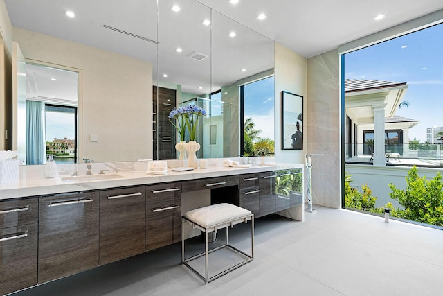 372 E Alexander Palm Rd, Boca Raton, FL 33432 - full bathroom with visible vents, recessed lighting, and vanity